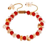 JQQJZLC Chips DE Cristales ESPIRITUALES Pulseras con Cuentas de Cuentas de protección a Mano Ajustable y Pulseras de Prosperidad para Mujeres Buena Suerte Regalos