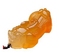 JQQJZLC Collar con Colgante de Tropas Valientes de calcedonia Natural, Amuleto de la Suerte Tallado a Mano, Collar para Amantes para Hombres y Mujeres