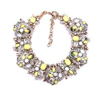 JQQJZLC Collar De Cuentas De Colores para Mujeres Y Niñas, Bisutería Vintage Elegante Gargantilla De Diamantes De Imitación De Cristal Negro Collar Llamativo Grueso, Collar Babero para Mujer