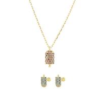 JQQJZLC Collares de joyería y Juego de aretes - Geometría con Zirconia 925 Joyería, para Mujeres Collares de Colgante de niñas Temperamento y Tachuelas de Orejas