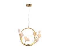 JQQJZLC Comedor de latón cerámica decoración de la Hoja de Ginkgo Colgante Colgante de la Isla Colgante de Cocina con Sombra de Globo, g9 Enchufe