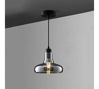 JQQJZLC Comedor de Vidrio Retro Lámpara Colgante de Techo de la cafetería Industrial Cafeting Light WABI-Sabi Wind B&B Bar Candelier con Soporte E27, Smoke Grey Interessing Life (C)