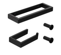JQQJZLC Conjunto de Accesorios de baño Negro de 4 Piezas montado en la Pared del Soporte del Rollo del Inodoro de 15 cm, Soporte para la Toalla Manual de riel de Toalla de 20 cm y Ganchos de Abrigo