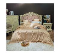 JQQJZLC Conjunto de Ropa de Cama de Cuatro Piezas Color sólido de Lujo Suave de Ropa de Cama de Ropa de Cama de Tapa década