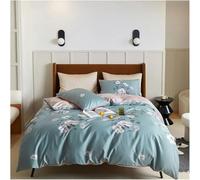 JQQJZLC Conjunto de Ropa de Cama de Cuatro Piezas Cuatro Piezas Hojas Europeas de Lujo Botánico Dórmpe Capa de Cama de algodón Seta de Cama de Cama de Reina