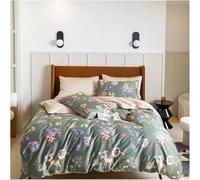 JQQJZLC Conjunto de Ropa de Cama de Cuatro Piezas Cuatro Piezas Hojas Europeas de Lujo Botánico Dórmpe Capa de Cama de algodón Seta de Cama de Cama de Reina