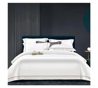 JQQJZLC Conjunto de Ropa de Cama de Cuatro Piezas de Lujo 1500TC Bordado de algodón Egipcio Cubierta nórdica década de Almohadilla Plana Camisa de Almohada Rey Rey para Adultos Set de Cuatro Piezas,