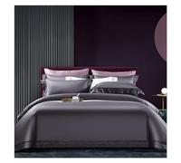 JQQJZLC Conjunto de Ropa de Cama de Cuatro Piezas de Lujo 1500TC Bordado de algodón Egipcio Cubierta nórdica década de Almohadilla Plana Camisa de Almohada Rey Rey para Adultos Set de Cuatro Piezas,