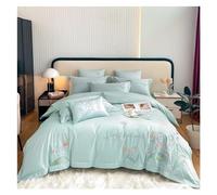 JQQJZLC Conjunto de Ropa de Cama de Cuatro Piezas Lirio Elegante del Valle Bordado de Valle 600TC Algodón de algodón Long Algodón Queen King Flores Divet Bueces Casas de Almohadas Camas de Cuatro