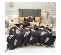 JQQJZLC Conjunto de Ropa de Cama de Cuatro Piezas Plantas Rey King Plantas de Cama egipcia algodón sábana Suave de Goma de Goma de Goma Cubierta de Funda de Almohada Cama Cuatro Piezas