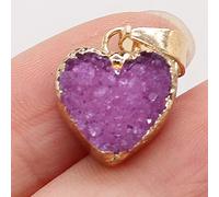 JQQJZLC Cortina de Ducha Cristal Natural 1pc Coste de Piedra Natural Amor Corazón de Cuarzo Charros de Cuarzo Handmadrina Handm DIY Joyas de joyería, Rojo (Color: GR: GR