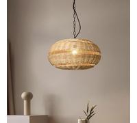 JQQJZLC Costa Rattan Posting Luz de lámpara Cesta de Mimbre de Mimbre Luz de Mimbre Boho Lintería Bambú Bola Bola Lámpara de Colgar para el Dormitorio Restaurante Restaurante Isla de Cocina