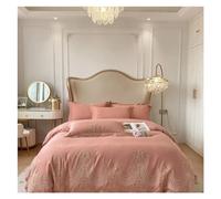 JQQJZLC Cotton Chic Diamond Bordery Redding Set Queen King Size 4pcs Sand Ultra Soft Dórme Cubierta de sábana Casas de Almohada Camino de Cuatro Piezas (C, Capas de Cama Plana 4pcs)