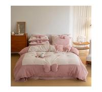 JQQJZLC Cubierta de edredón Conjunto de Plush Dudas de Felpa Gran tamaño King, Cubierta nórdica de Felpa roja de 4 Piezas, Juego de Ropa de Cama de Terciopelo con Leche con Cubierta década de Arco