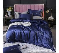 JQQJZLC Cubierta de edredón de Ropa de Cama Cubierta nórdica para el hogar/Hotel, Juegos de Ropa de Cama Conjuntos de la Cubierta de núcleos King Satin Full Satin Sluff Silky 4 Piezas Conjuntos de