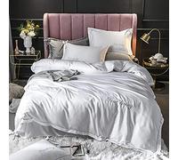 JQQJZLC Cubierta de edredón de Ropa de Cama Cubierta nórdica para el hogar/Hotel, Juegos de Ropa de Cama Conjuntos de la Cubierta de núcleos King Satin Full Satin Sluff Silky 4 Piezas Conjuntos de