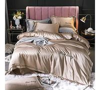 JQQJZLC Cubierta de edredón de Ropa de Cama Cubierta nórdica para el hogar/Hotel, Juegos de Ropa de Cama Conjuntos de la Cubierta de núcleos King Satin Full Satin Sluff Silky 4 Piezas Conjuntos de
