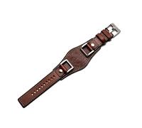 JQQJZLC Cuero genuino para fósil JR1157 Accesorios de banda de relojes Correa de estilo vintage con una junta de reloj de acero inoxidable 24 mm (color: negro, tamaño: 24 mm)