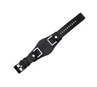 JQQJZLC Cuero genuino para fósil JR1157 Accesorios de banda de relojes Correa de estilo vintage con una junta de reloj de acero inoxidable 24 mm (color: negro, tamaño: 24 mm)