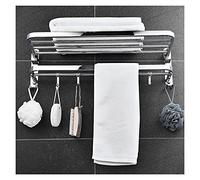 JQQJZLC Estantes de baño estantes flotantes Rejilla de Toallas de baño 22.8 Pulgadas Soporte de Toalla Doble montada en la Pared Pulida 304 Estante de Toalla de Acero Inoxidable （Plateado） para