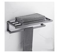 JQQJZLC Estantes de baño estantes flotantes Rejilla de Toallas de baño, 23.6 Pulgadas Soporte de Toalla Doble montada en la Pared, Barras de Toallas Dobles multifuncionales montadas en la Pared, Gris