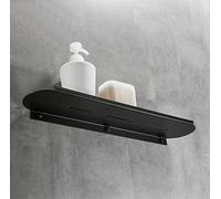 JQQJZLC Estantes de baño exquisitos 304 Estante de Almacenamiento de Oro Cepillado de Acero Inoxidable, Estante de Placa Plana Negra de baño, artículos de Almacenamiento de tocadores Delanteros del