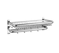JQQJZLC Estantes flotantes Estante de Toalla de baño con Barra de Toallas y Ganchos estantes de Toallas montadas en la Pared Baño Plegable Cesta de Acero Inoxidable Estante de Toallas de Toallas para