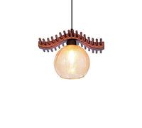 JQQJZLC Estilo japonés Retro Red Red Wood Wood Landelier del sudeste asiático Lámpara de Vidrio Casa de Techo Vintage luz Colgante de Techo Vintage para Sala de té Restaurante de Comedor de Cocina