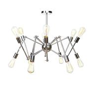JQQJZLC Estilo Vintage Luces de araña de Viento Industrial Spider E27, araña de Sputnik para Dormitorio de Techo de Piso Inclinado Sala de Estar Comedor de Comedor Cromado