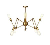 JQQJZLC Estilo Vintage Luces de araña de Viento Industrial Spider E27, araña de Sputnik para Dormitorio de Techo de Piso Inclinado Sala de Estar Comedor de Comedor Cromado