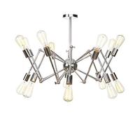 JQQJZLC Estilo Vintage Luces de araña de Viento Industrial Spider E27, araña de Sputnik para Dormitorio de Techo de Piso Inclinado Sala de Estar Comedor de Comedor Cromado