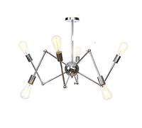 JQQJZLC Estilo Vintage Luces de araña de Viento Industrial Spider E27, araña de Sputnik para Dormitorio de Techo de Piso Inclinado Sala de Estar Comedor de Comedor Cromado
