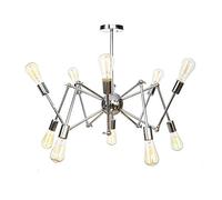 JQQJZLC Estilo Vintage Luces de araña de Viento Industrial Spider E27, araña de Sputnik para Dormitorio de Techo de Piso Inclinado Sala de Estar Comedor de Comedor Cromado