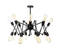 JQQJZLC Estilo Vintage Luces de araña de Viento Industrial Spider E27, araña de Sputnik para Dormitorio de Techo de Piso Inclinado Sala de Estar Comedor de Comedor Cromado