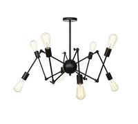 JQQJZLC Estilo Vintage Luces de araña de Viento Industrial Spider E27, araña de Sputnik para Dormitorio de Techo de Piso Inclinado Sala de Estar Comedor de Comedor Cromado