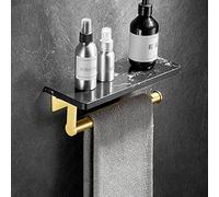 JQQJZLC Exquisito estantes de baño de baño Caddy de baño Negro Estante de mármol, Soporte de Papel higiénico de Pared de baño nórdico, Estante para Toallas de Toallas, Ganchos de túnica Estante de