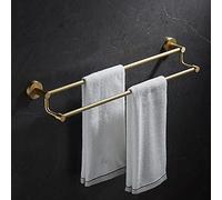 JQQJZLC Exquisitos estantes de baño de baño Ligero Luxury Brass Cepilled Toall Rail, Rejilla de Toalla de baño, Barra de baño de baño de una Sola y Doble Varilla de Almacenamiento Colgante de