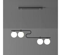 JQQJZLC Globe de 4 Luces Gold Linear Cobrés de Altura Ajustable Candelier de Techo Lámpara Colgante Lámpara de iluminación de la Isla para la Sala de Estar (Oro, 5 Cabezas)