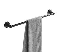 JQQJZLC Gros de Espesor para baño, Estante de Toalla Doble con un Solo Polo Negro sin Pegamento para uñas, Acabado mate/50 cm/b
