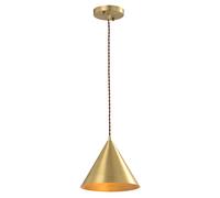 JQQJZLC Iluminación Colgante de Cocina Lámpara de lámpara de latón de Oro de 1 Luces lámpara Colgante de Techo Colgante Ajustable para el Comedor de Dormitorio (b) (a)