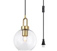 JQQJZLC Iluminación Colgante de Globo Vintage de 1 Luces Candeliers Modernos de lámpara Colgante de lámparas de Oro Ajustables Ajustables lámpara Colgante de Techo Individual Ajustable para