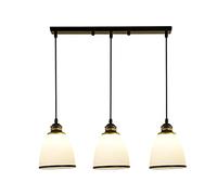 JQQJZLC Iluminación Colgante de lámpara de Techo de Sombra de Vidrio Retro Estadounidense, luz Colgante Simple, 3 Luces de lámpara Colgante para Sala de Estar, Restaurante, iluminación Interior del