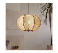 JQQJZLC Iluminación de suspensión de ratán Creativo con lámpara de ratán con Base E27 (40 cm/50 cm) Candelera Japonesa WABI-Sabi Luz de Colgante Lámparas Colgantes Retro Sala de Estar Restaurante