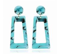 JQQJZLC Joyas Mujeres Pendientes de Plata, E514 Joyas de Moda Resina acrílica Pendientes Colgantes para Mujeres Geometría Cuadrada Pendientes de Tortuga de Tortuga Regalos Brincos para Novia, Esposa,