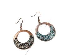 JQQJZLC Joyas Mujeres Pendientes de Plata, Pendientes de caída de Boho Antiguos para Mujeres Red Hollow Anniversary Anniversary Arendillas Indias Colgantes Accesorios de Orejas Regalos de joyería