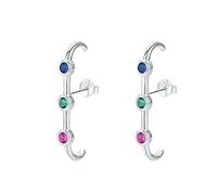 JQQJZLC Joyas Nuevas para Trendy 2025 New Sterling Rainbow Colorful Crystal Fashionstud Pendientes para Mujeres Su Oro Joyería Fina Joyería Accesorios de Moda Joyería de Regalo Creativo para niñas