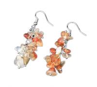 JQQJZLC Joyas para Mujeres Pendientes de Piedra con astillado Natural Drop Hangle 7 Chakra Aretes de Cristal de Cuentas Irregulares para Mujeres Joyas Hechas a Mano Joyería para Mujeres