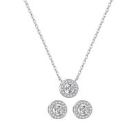 JQQJZLC Joyería 925 Joyería para Mujeres - Juego de Pendientes de Collar Colgantes de circón Brillante y Redondo para Mujeres Joyas de Temperamento para Mujeres