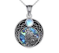 JQQJZLC joyería Triple Moon Celtic Lotus para Mujeres Silver Sterling Celtic Knot Heart Pendse Abalone Shell Cross Jewelry Regalos de cumpleaños de Navidad para niñas Joyas para niñas