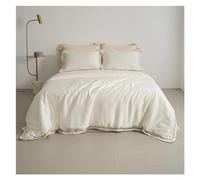 JQQJZLC Juego de Cama de Cuatro Piezas Juego de Cuatro Piezas, sábanas de algodón Capa de Almohada Cubierta de Tapa de la Cubierta de Cama Twin Full Queen King Color sólido (D-Full Size 4 PCS
